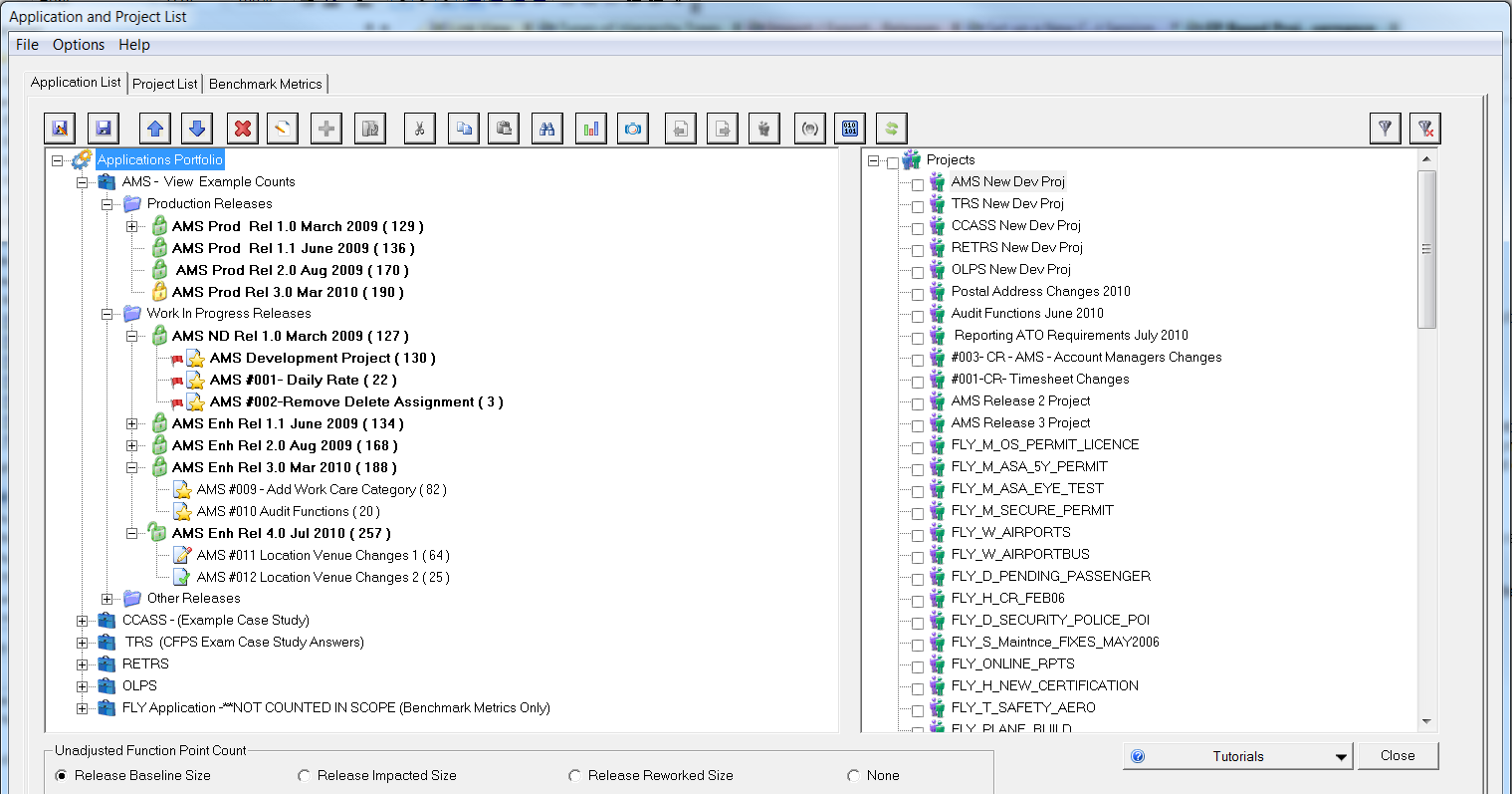 Project Sizing software, Benchmarking, Function Points